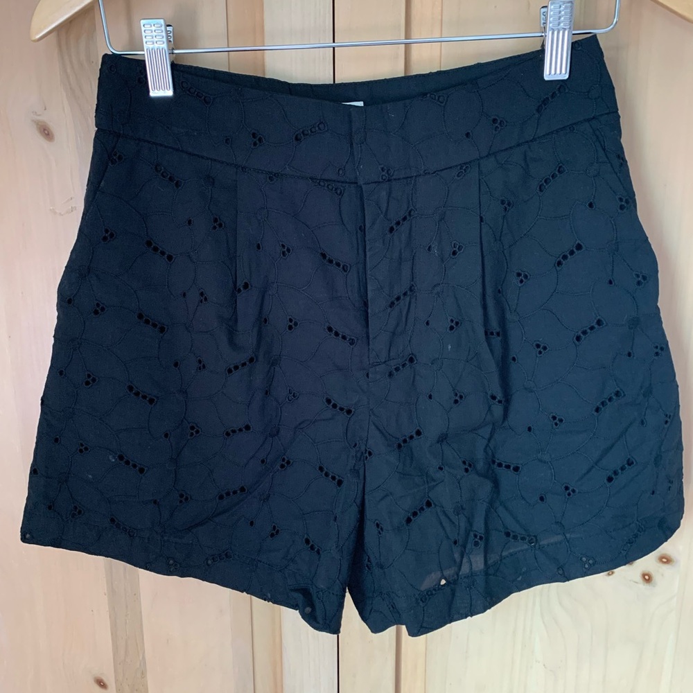 a new day Black High Waist Eyelet Shorts